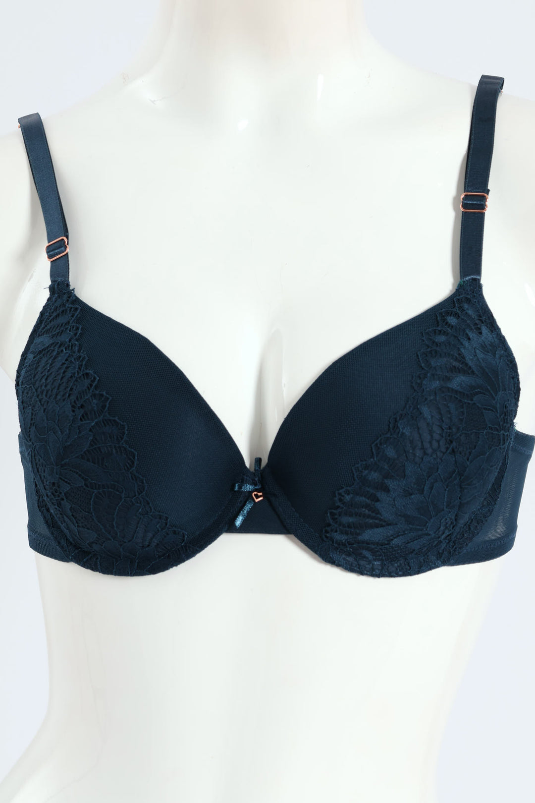 2 Pack Lace & Mesh Plunge Bra - Teal/Slate