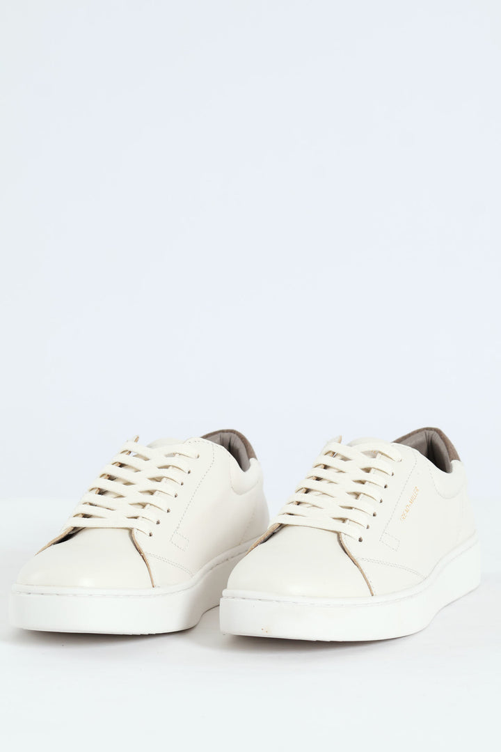 Basic Leather Court Sneaker - White