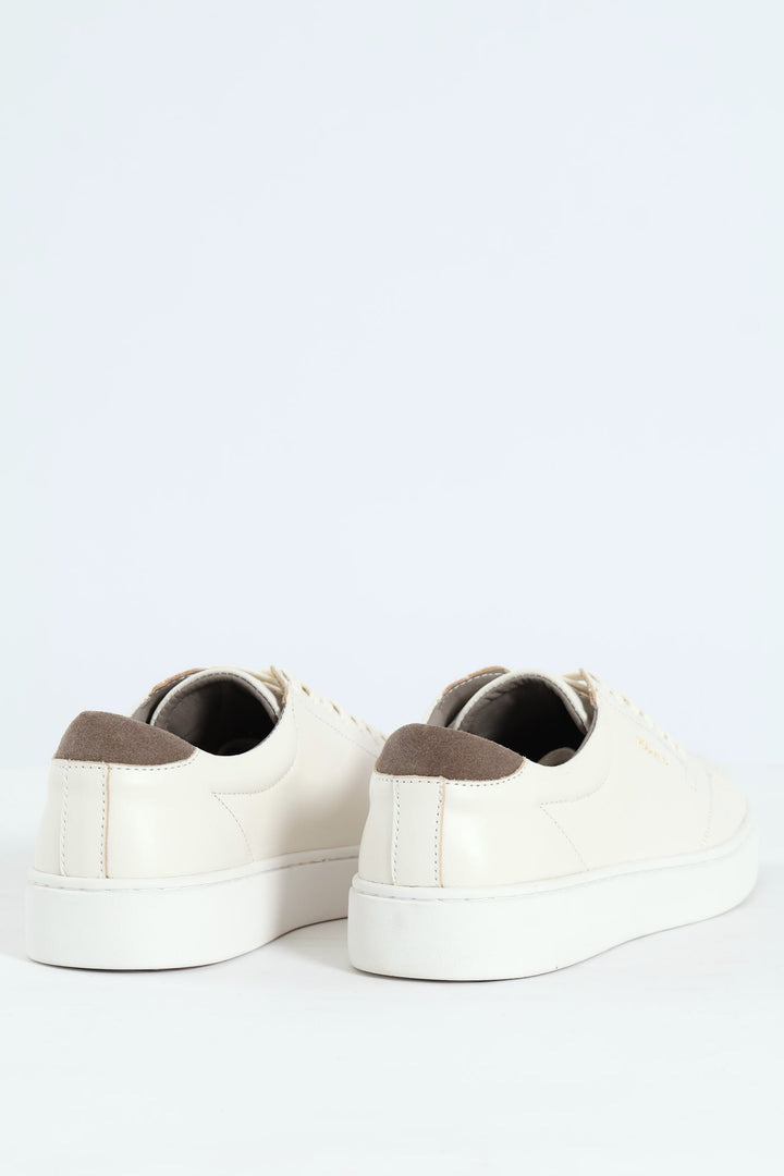 Basic Leather Court Sneaker - White