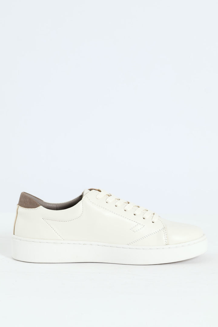Basic Leather Court Sneaker - White