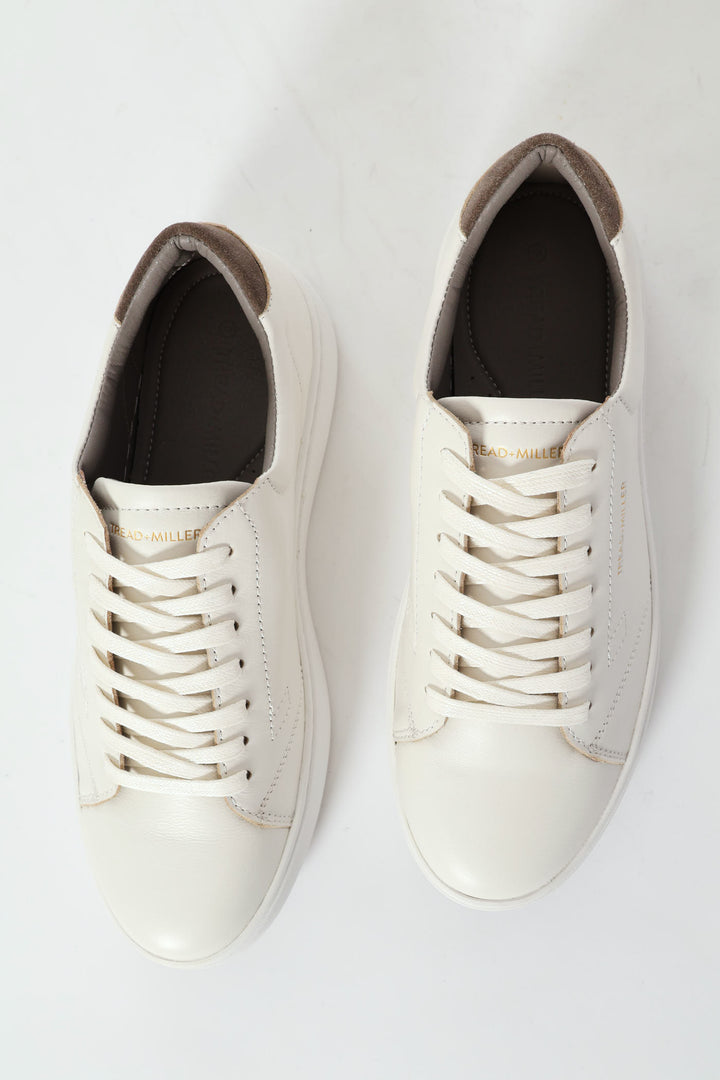 Basic Leather Court Sneaker - White