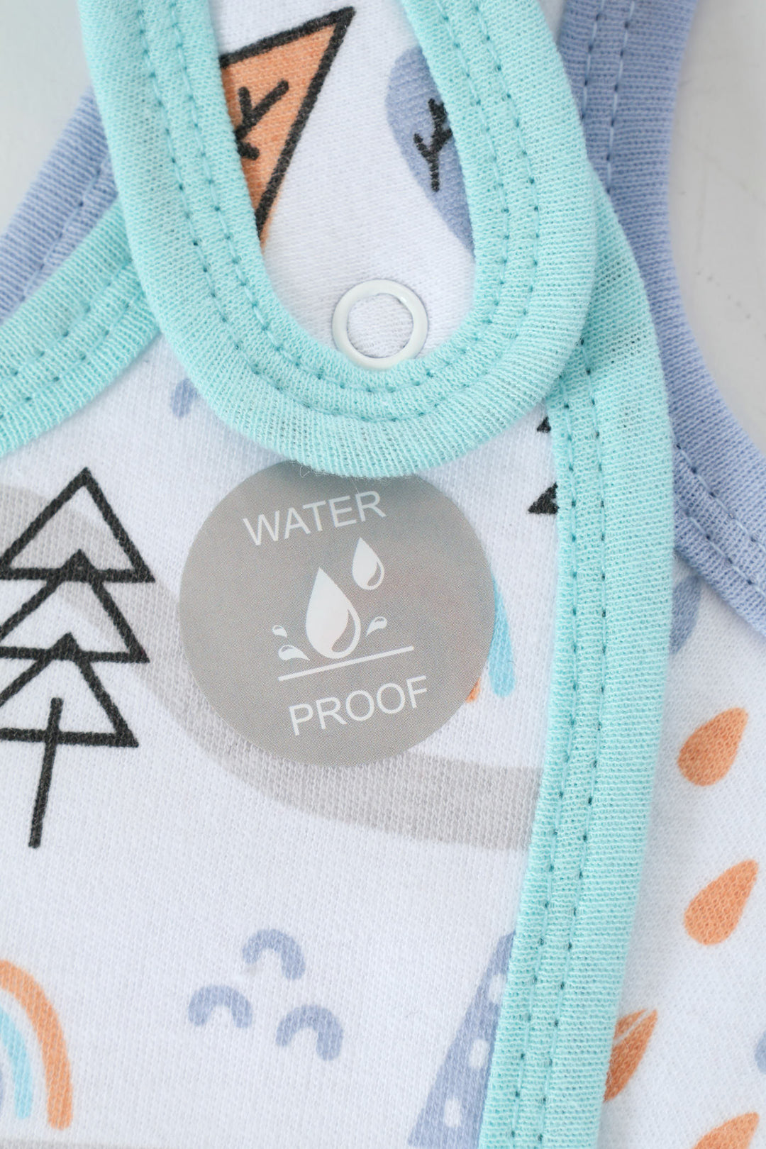 Baby Boys 2 Pack Animal Print Train & Drops Bibs - Blue/Black