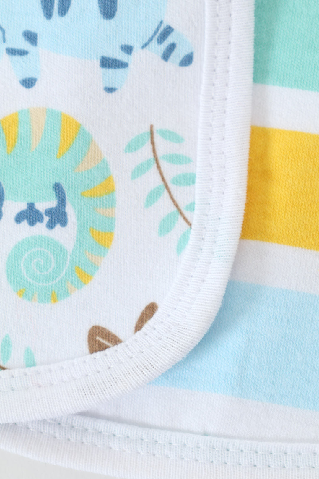 Baby Boys 2 Pack Animal Print & Stripes Bibs - Yellow/Blue