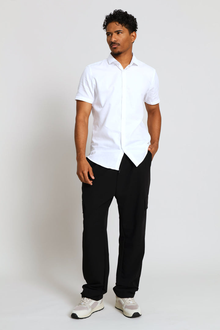 Pull On Smart Cargo Trouser - Black