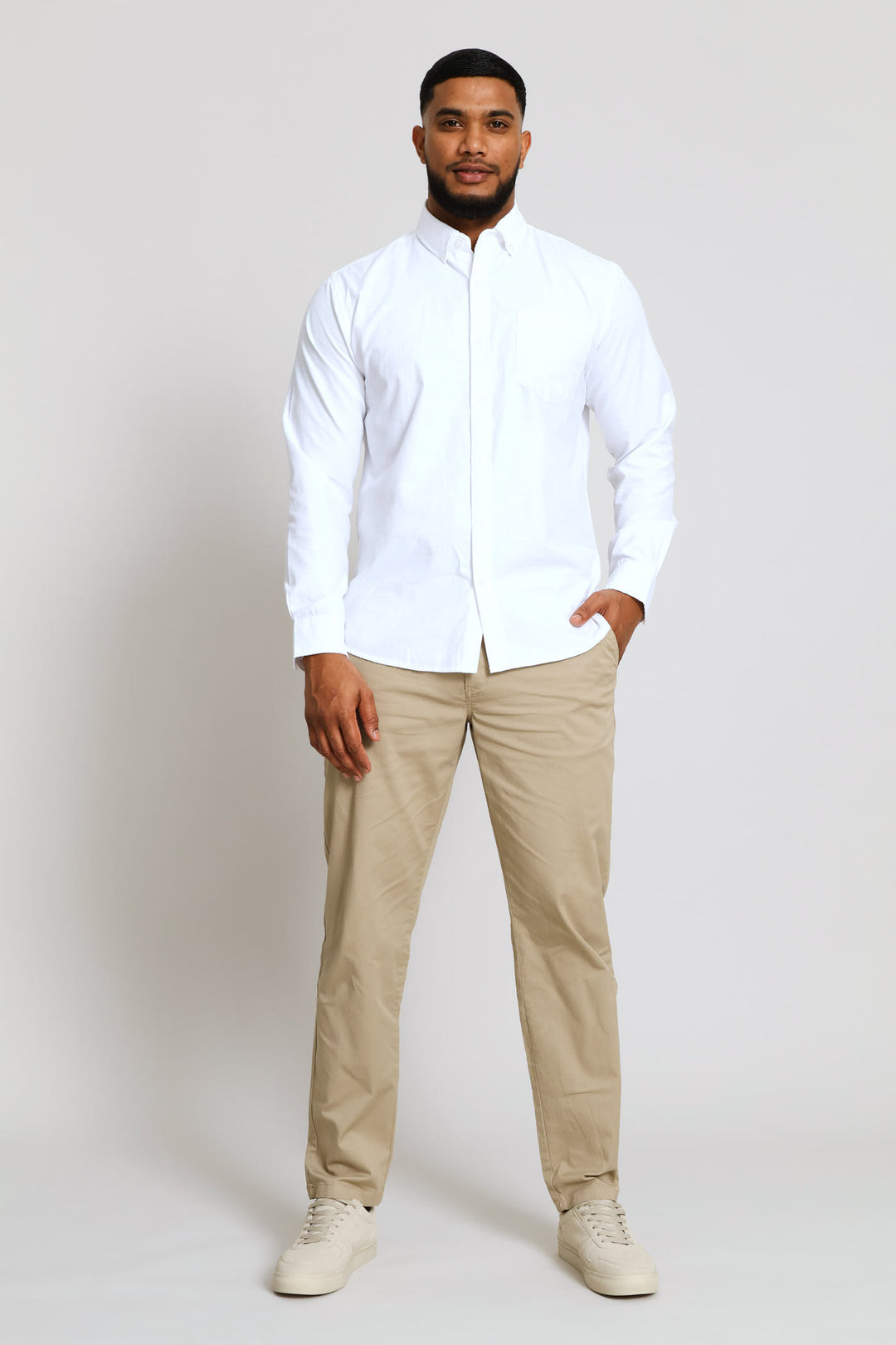 Ringspun Slub Button Down Shirt - White