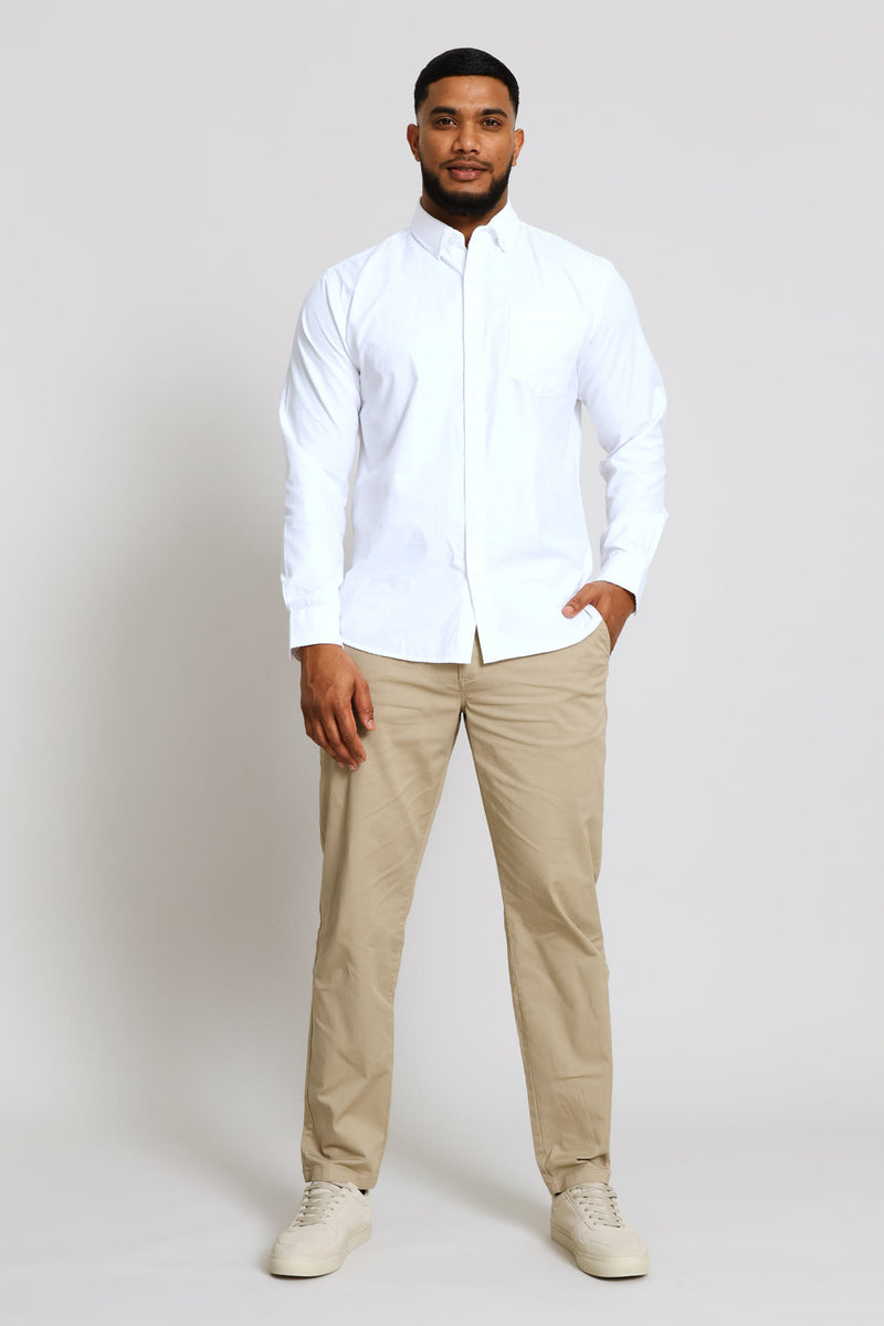 Ringspun Slub Button Down Shirt - White
