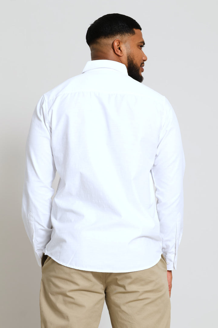 Ringspun Slub Button Down Shirt - White
