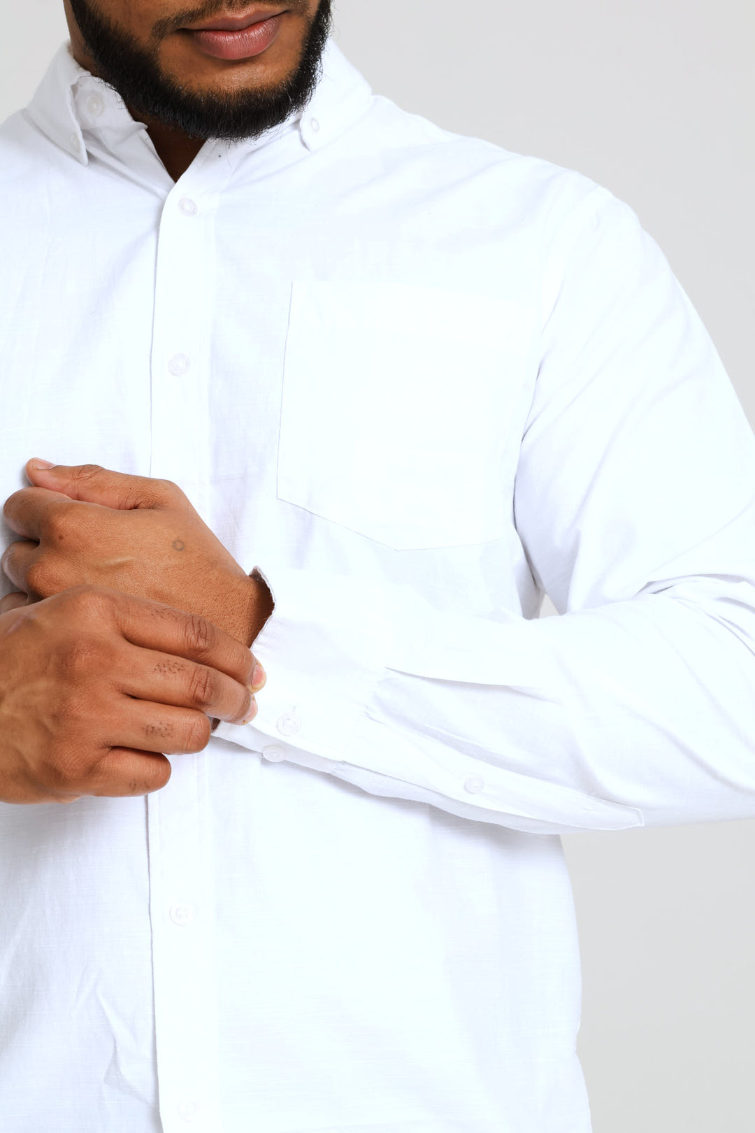 Ringspun Slub Button Down Shirt - White