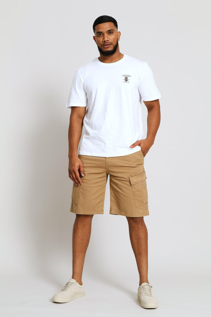 Sa Embroidered Chest Heavy Weight Tee - White