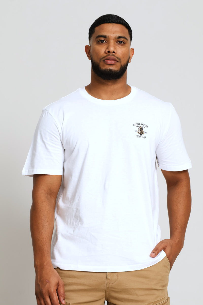 Sa Embroidered Chest Heavy Weight Tee - White