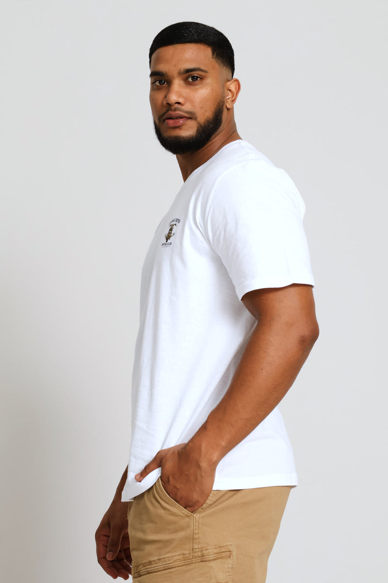 Sa Embroidered Chest Heavy Weight Tee - White