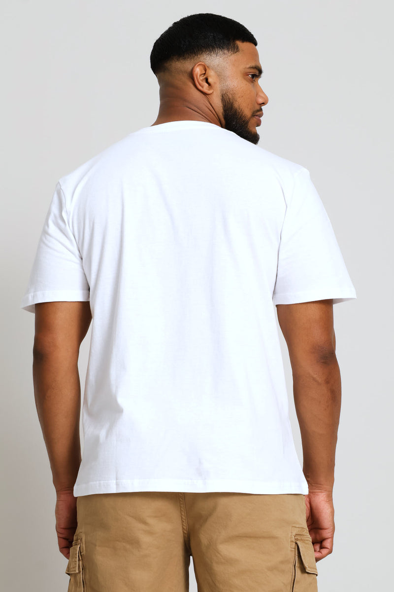 Sa Embroidered Chest Heavy Weight Tee - White