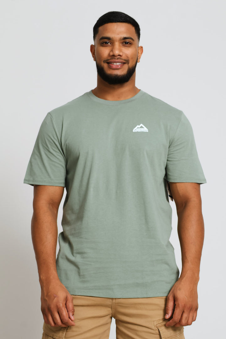 Stone Alps Tee Front & Back Tee - Sage
