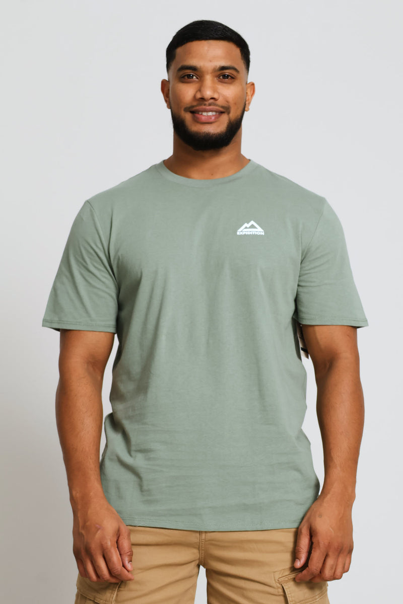 Stone Alps Tee Front & Back Tee - Sage
