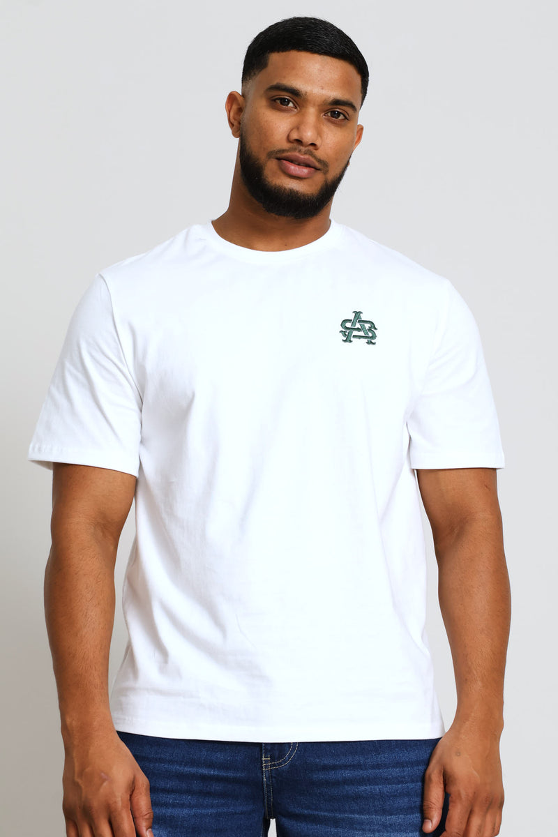 SA Embroidered Chest Heavy Weight Tee - White