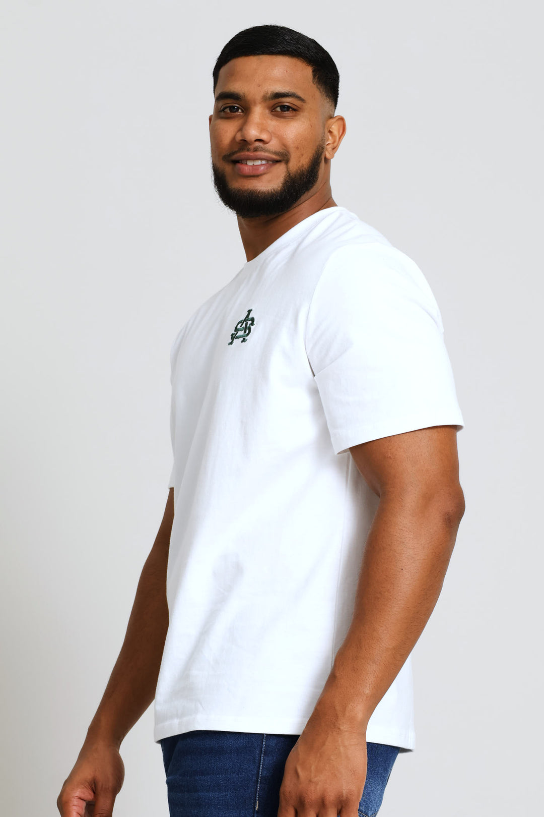 Biker Chest Print Tee - White