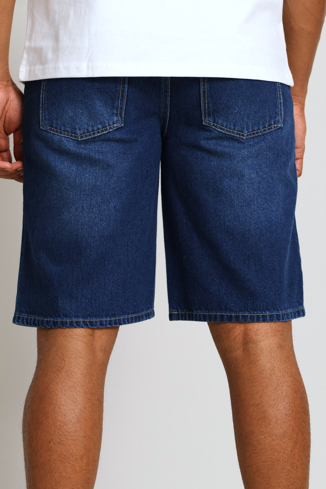 Cross Hatch Rigid Denim Shorts - Dark Wash