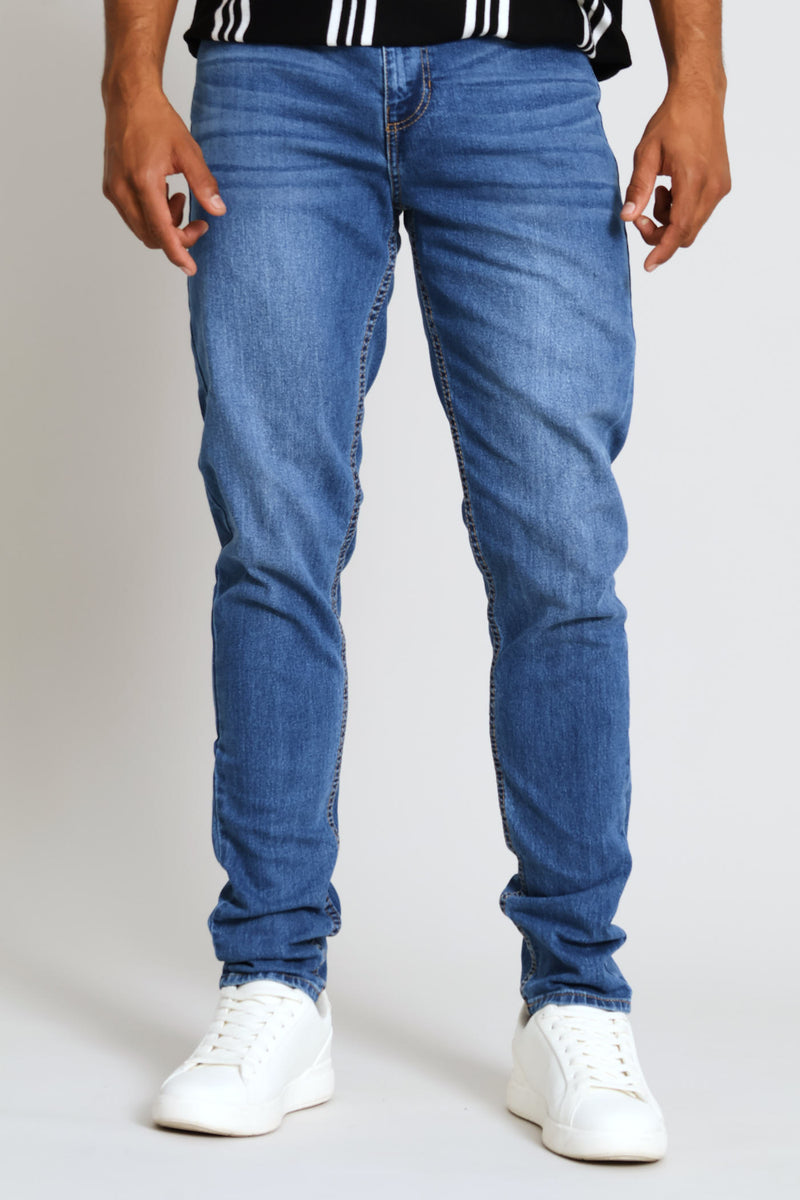 Mid Wash Super Skinny Basic Denim - Mid Wash