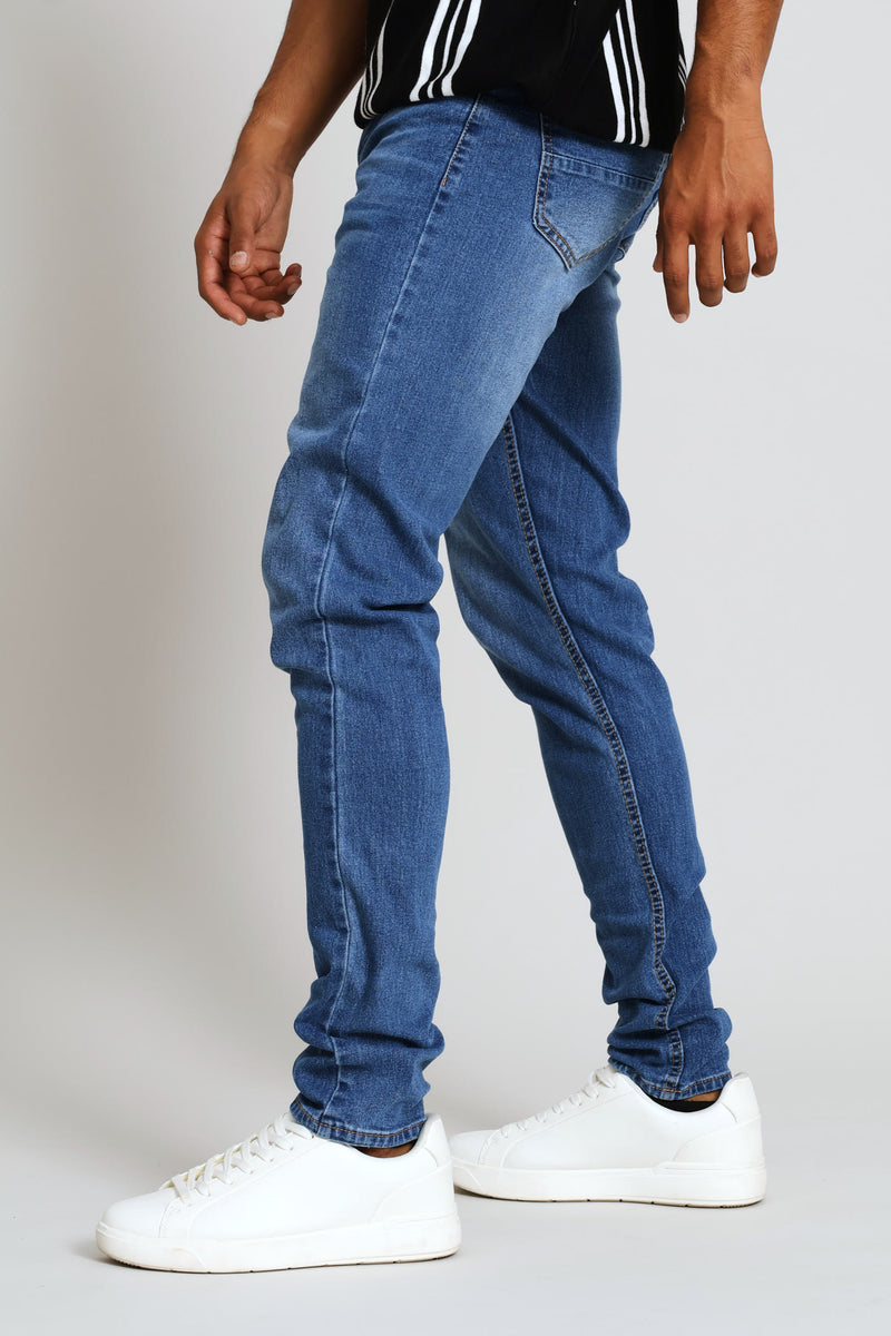 Mid Wash Super Skinny Basic Denim - Mid Wash