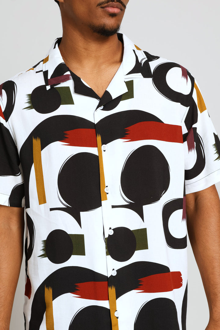 Printed Viscose Shirt - White