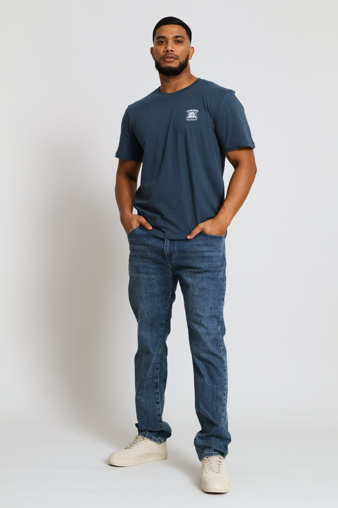 Compass Chest Print Tee - Petrol