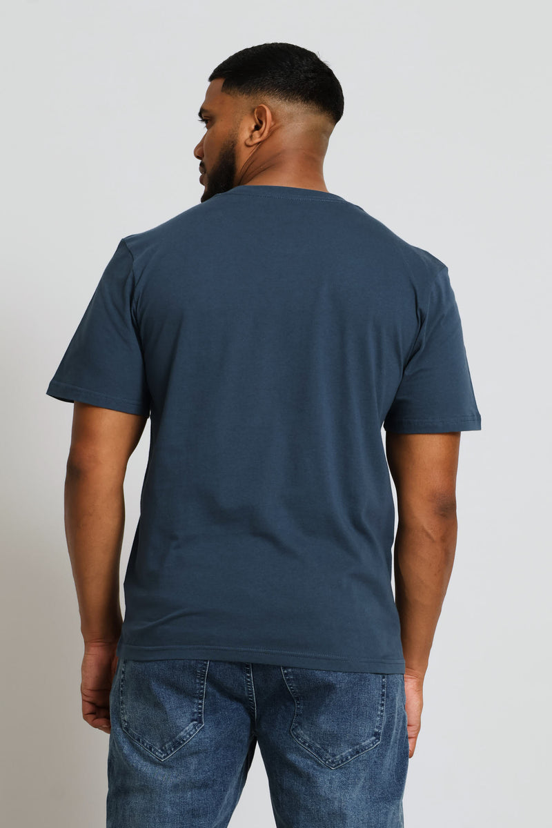 Compass Chest Print Tee - Petrol