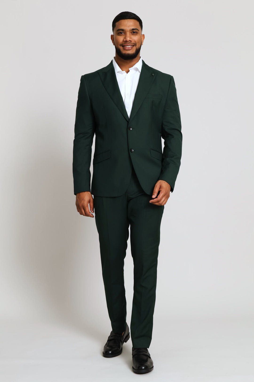 Slim Fit Viscose Blend Suit Jacket - Olive