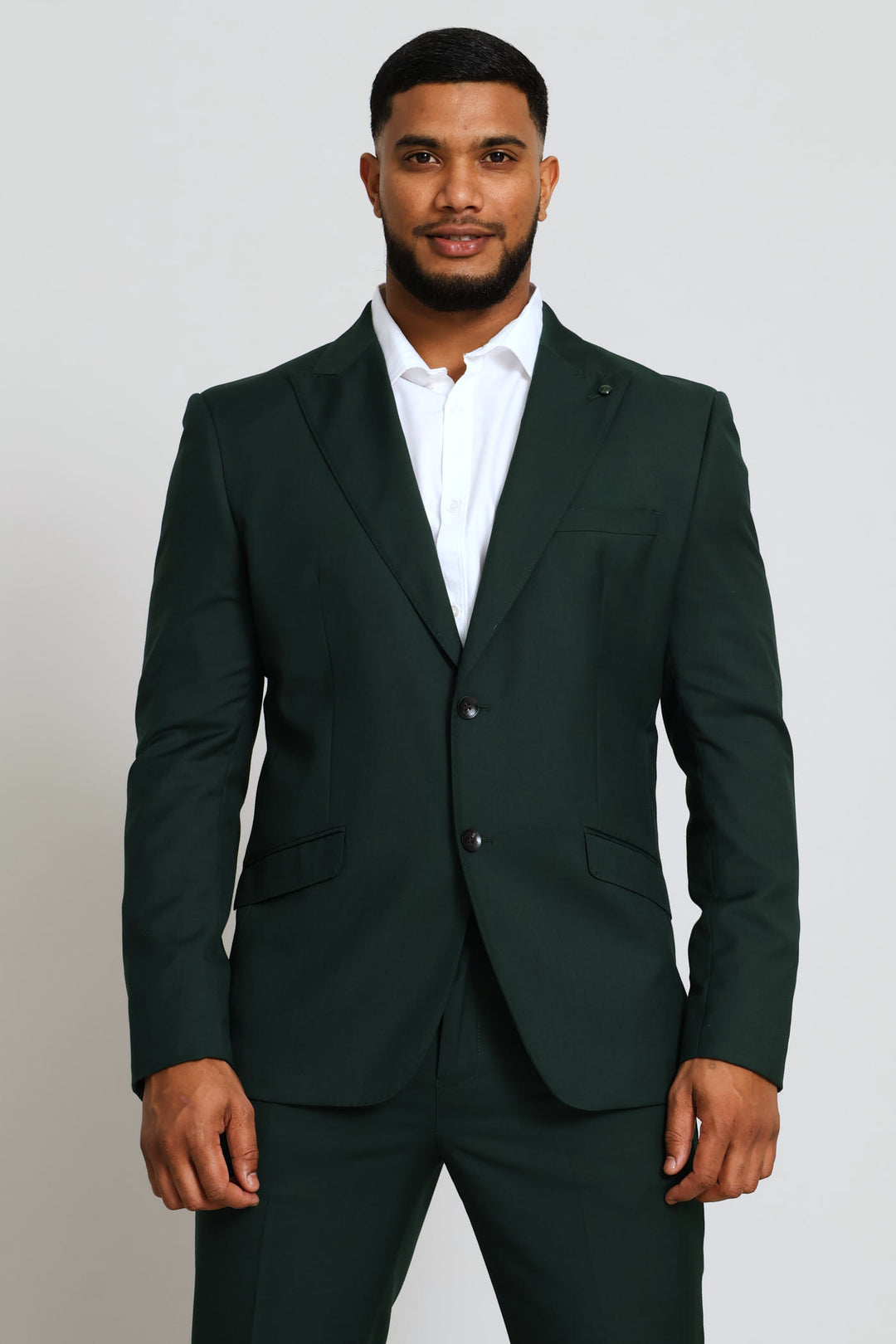 Slim Fit Viscose Blend Suit Jacket - Olive