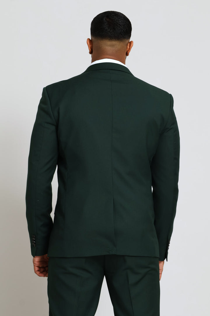 Slim Fit Viscose Blend Suit Jacket - Olive