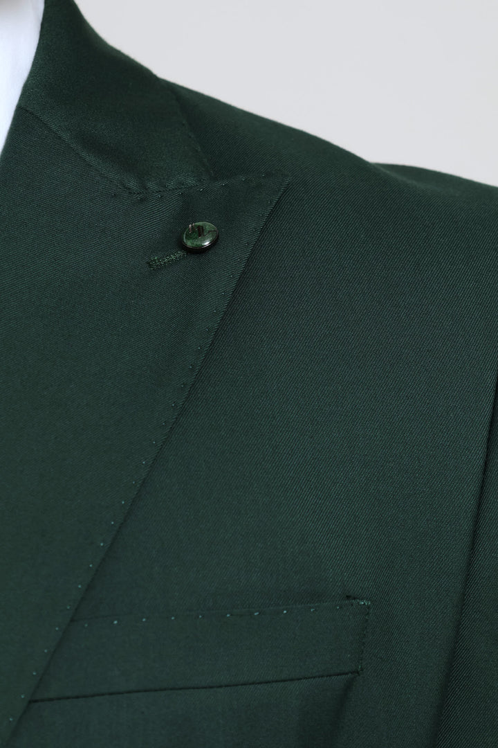 Slim Fit Viscose Blend Suit Jacket - Olive
