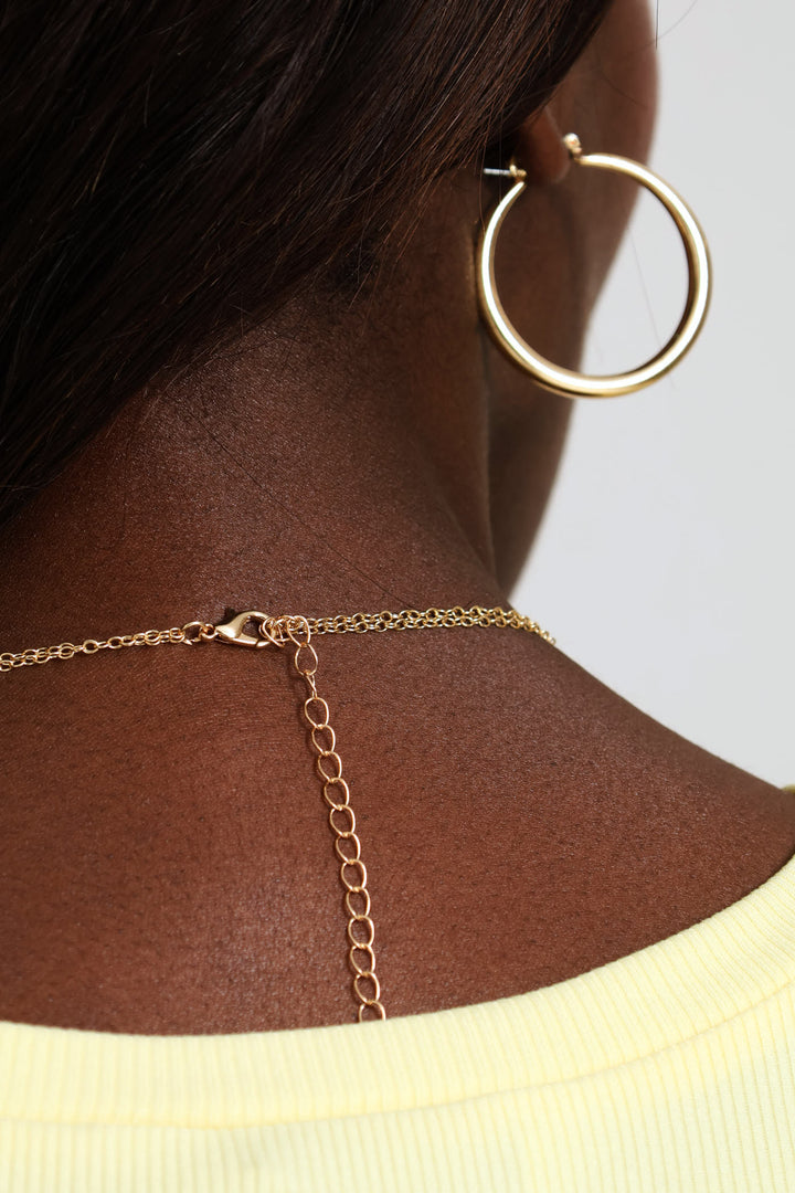 Pastel Stone Layered Long Necklace - Gold