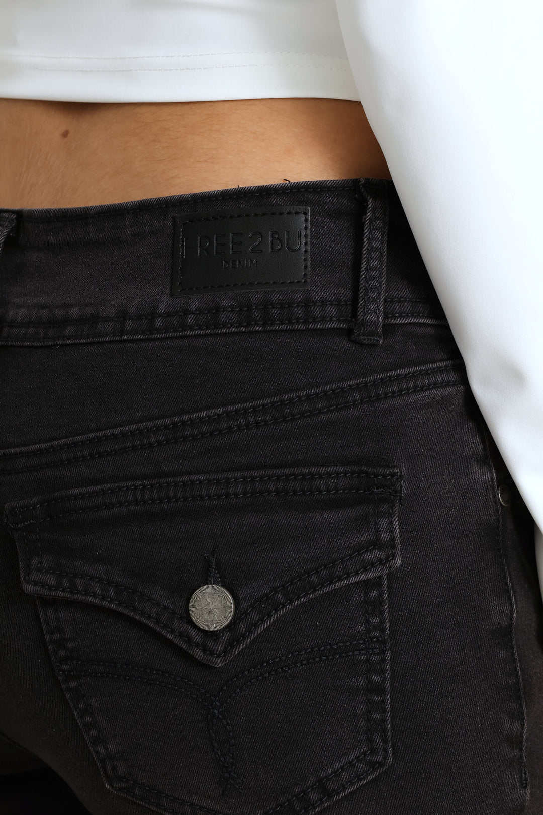 Bootleg Stretch Denim - Black Rinse Wash