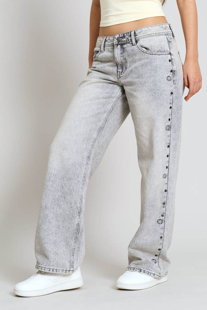 Stud & Star Baggy Denim - Salty Grey