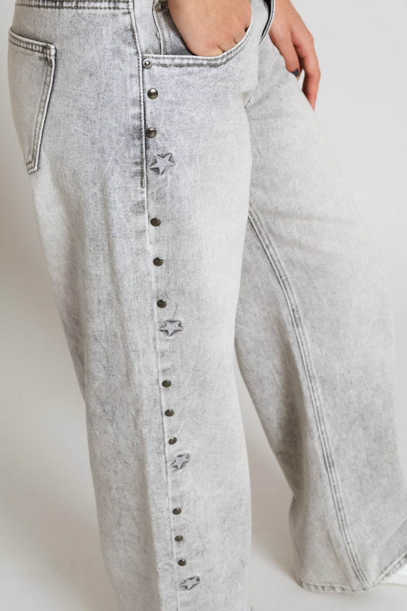 Stud & Star Baggy Denim - Salty Grey