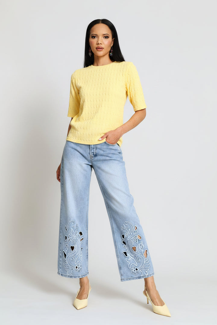 Bubble Waffle Tee - Light Yellow