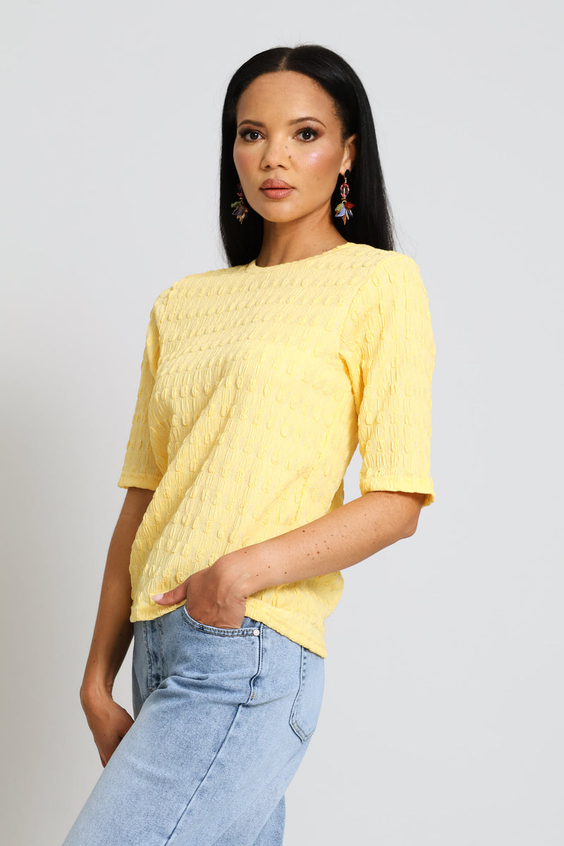 Bubble Waffle Tee - Light Yellow
