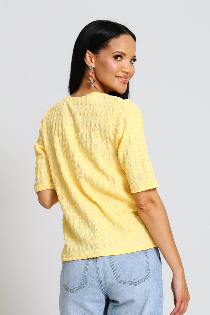 Bubble Waffle Tee - Light Yellow