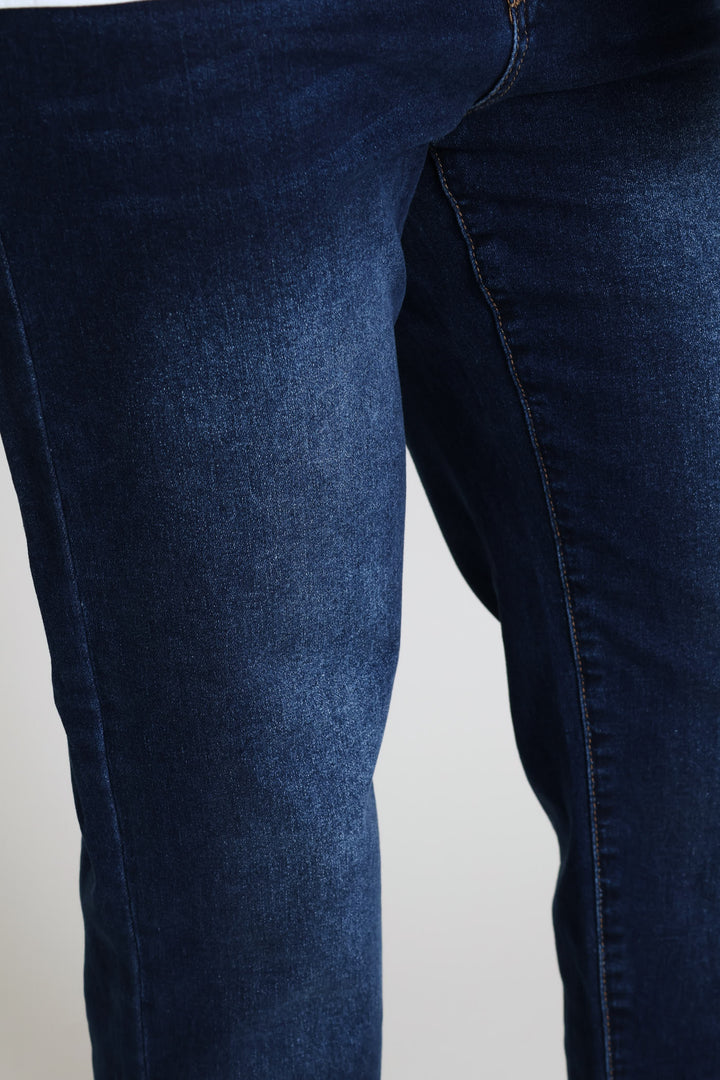 Hi-Rise Turnup Supersoft Cigarette Denim - Dark Wash