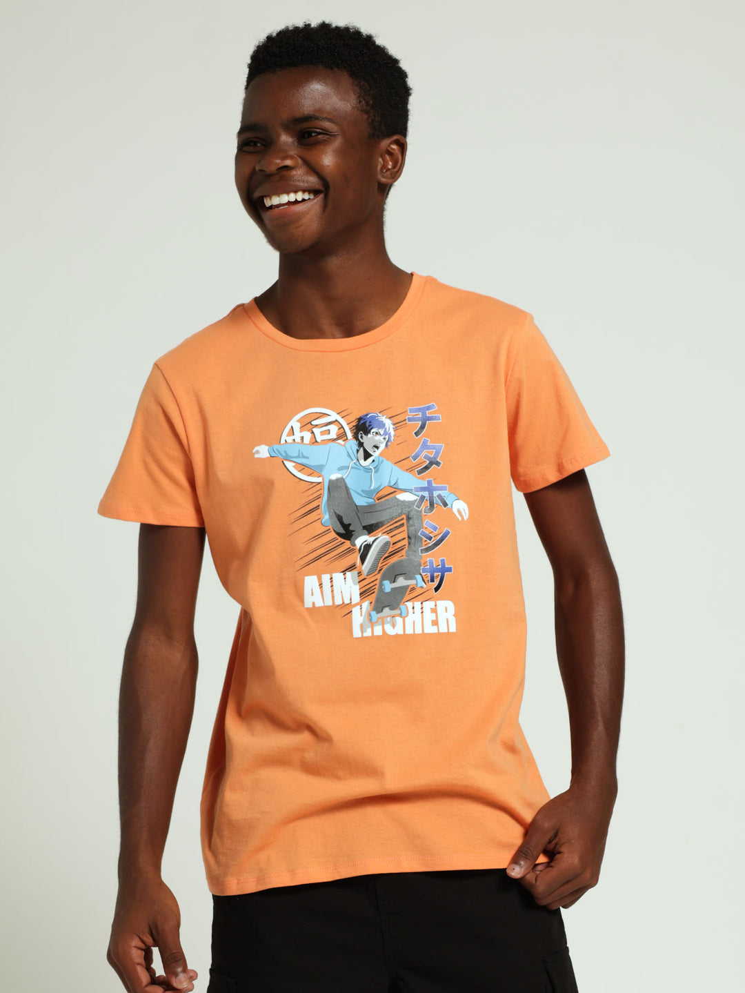 Boys Boys Anime Skater Print Tee Orange – Edgars