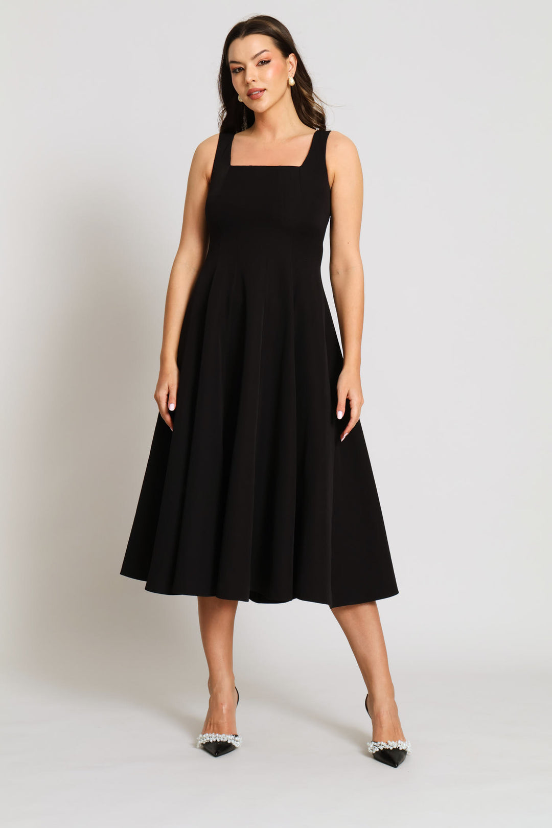 Panelled Maxi Dress - Black