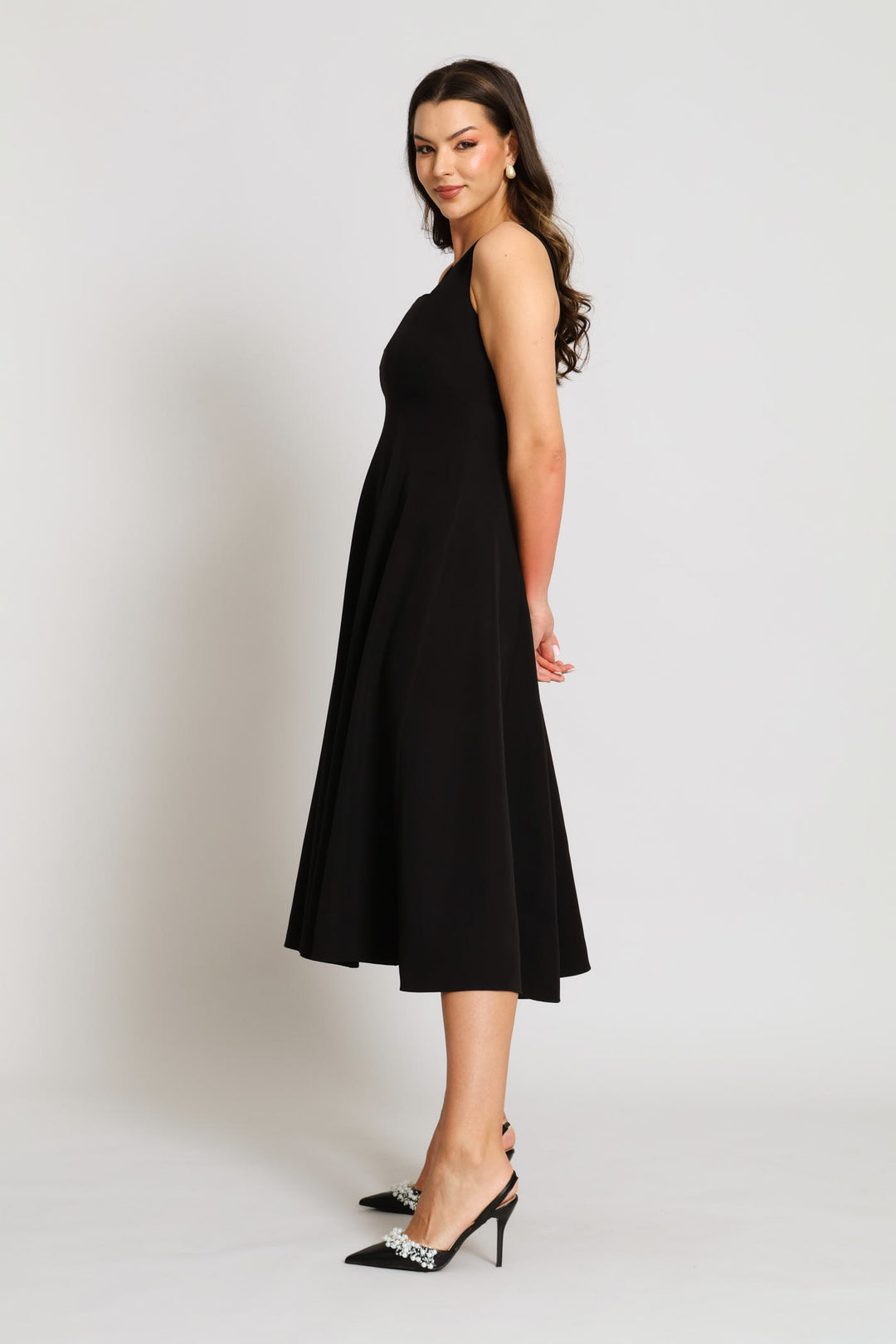 Panelled Maxi Dress - Black