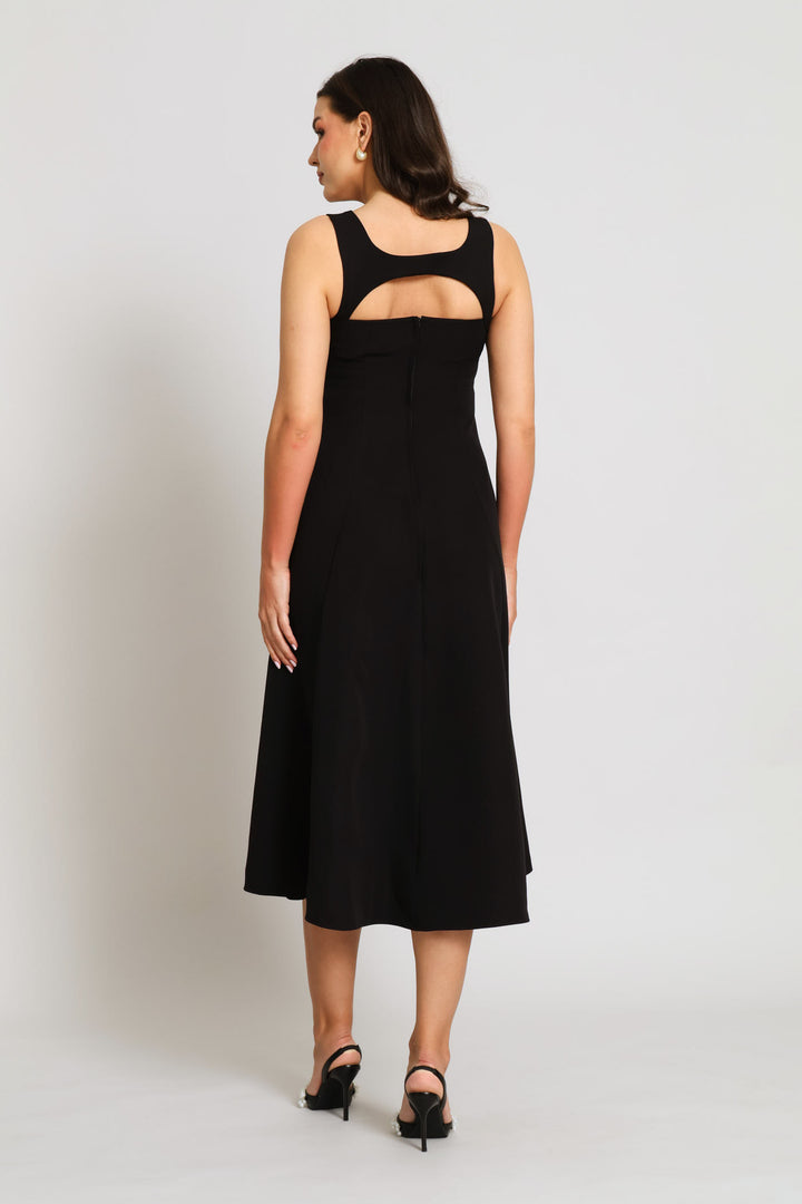 Panelled Maxi Dress - Black