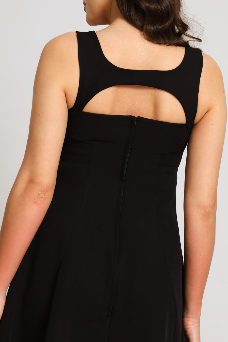 Panelled Maxi Dress - Black