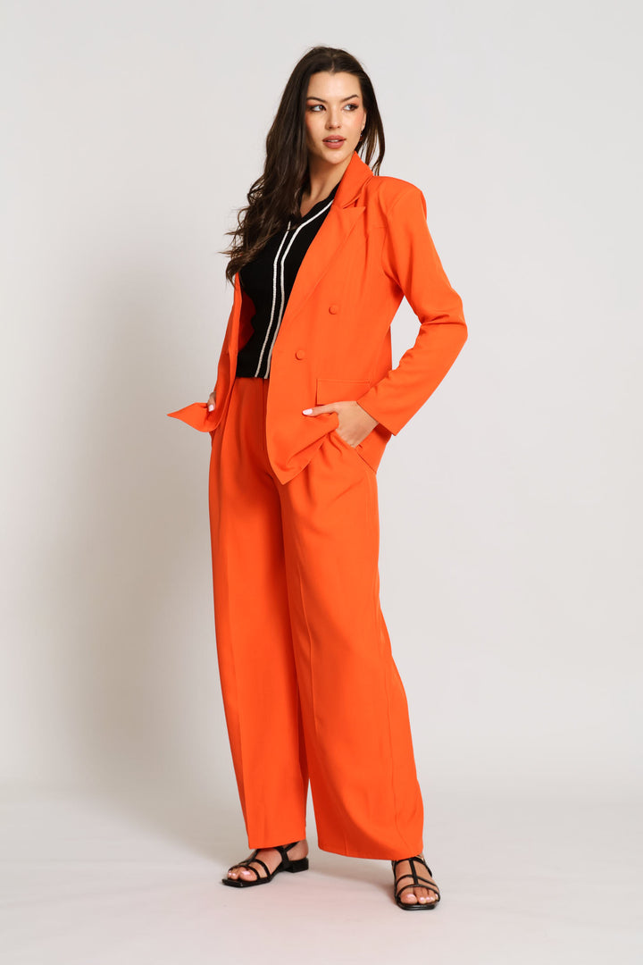 Extended Tab Wide Leg Pant - Coral