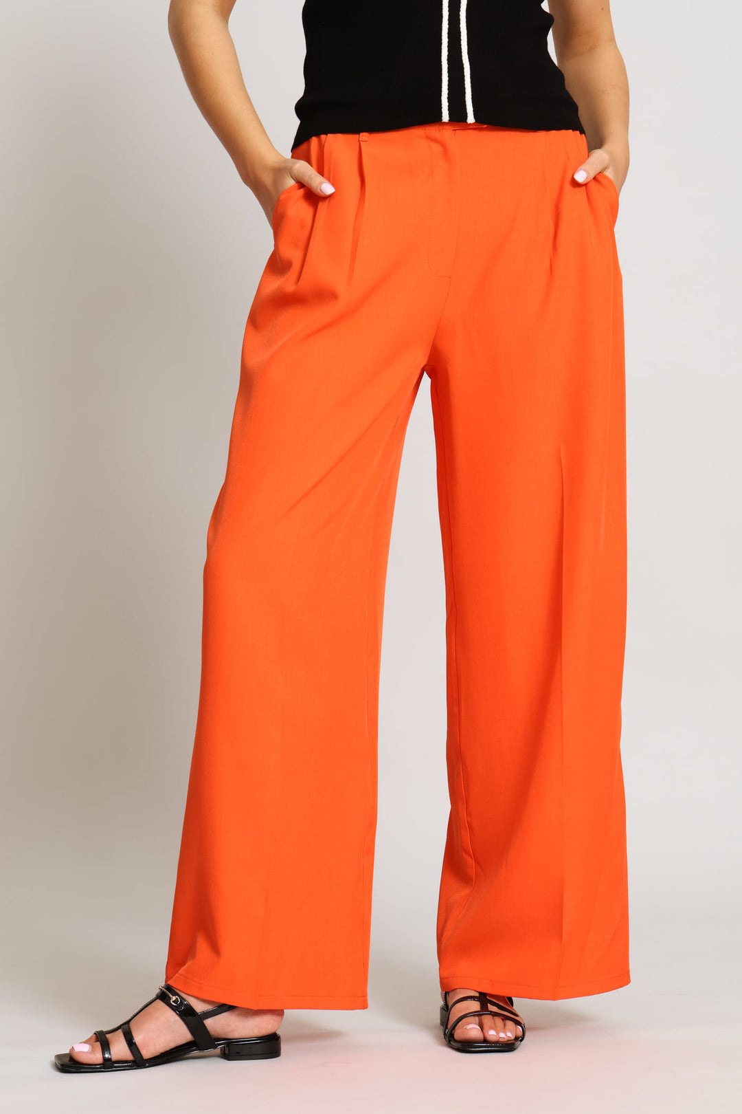 Extended Tab Wide Leg Pant - Coral