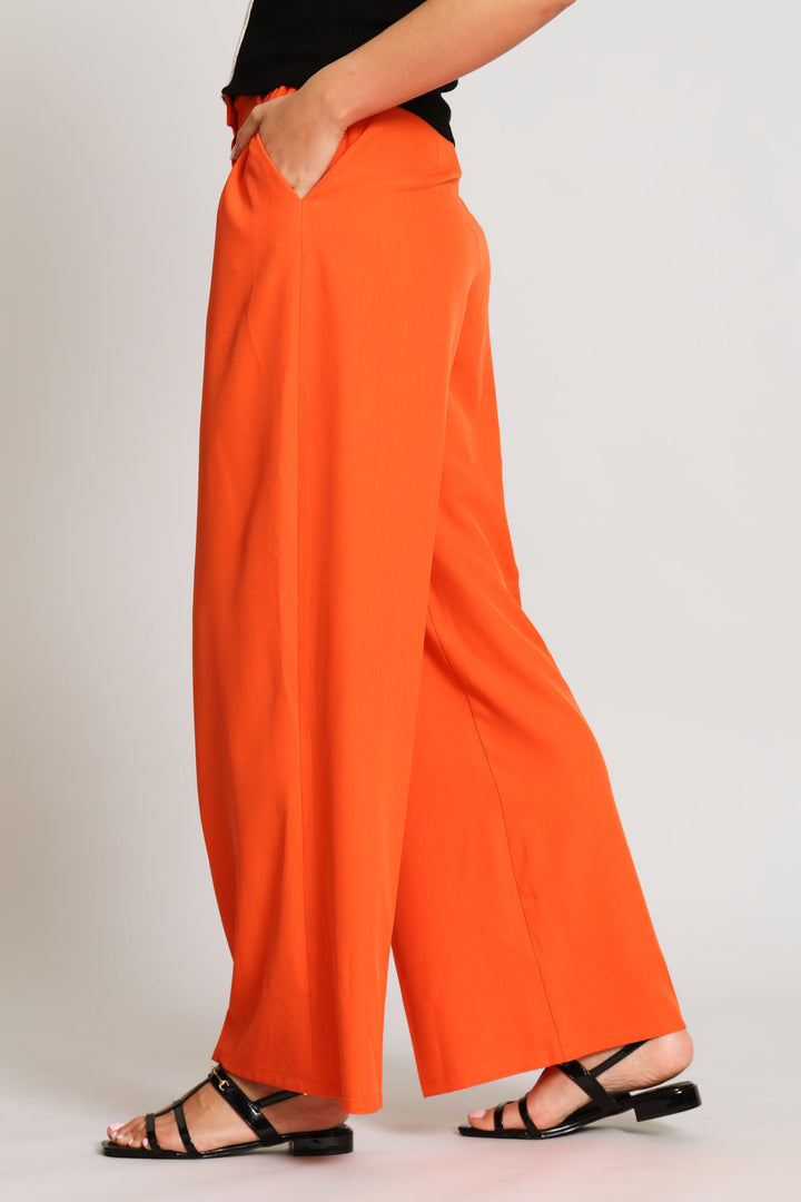 Extended Tab Wide Leg Pant - Coral