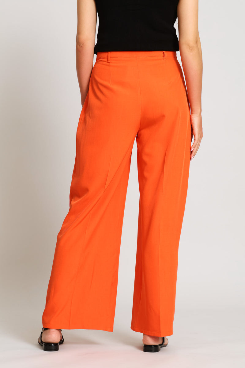 Extended Tab Wide Leg Pant - Coral