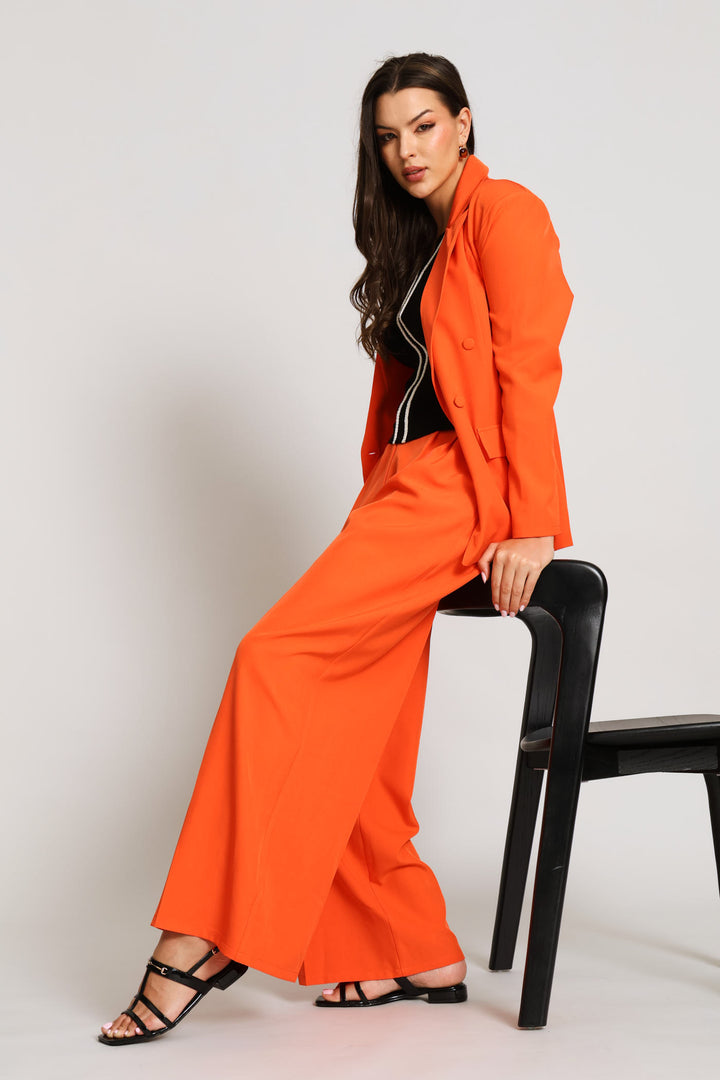 Extended Tab Wide Leg Pant - Coral