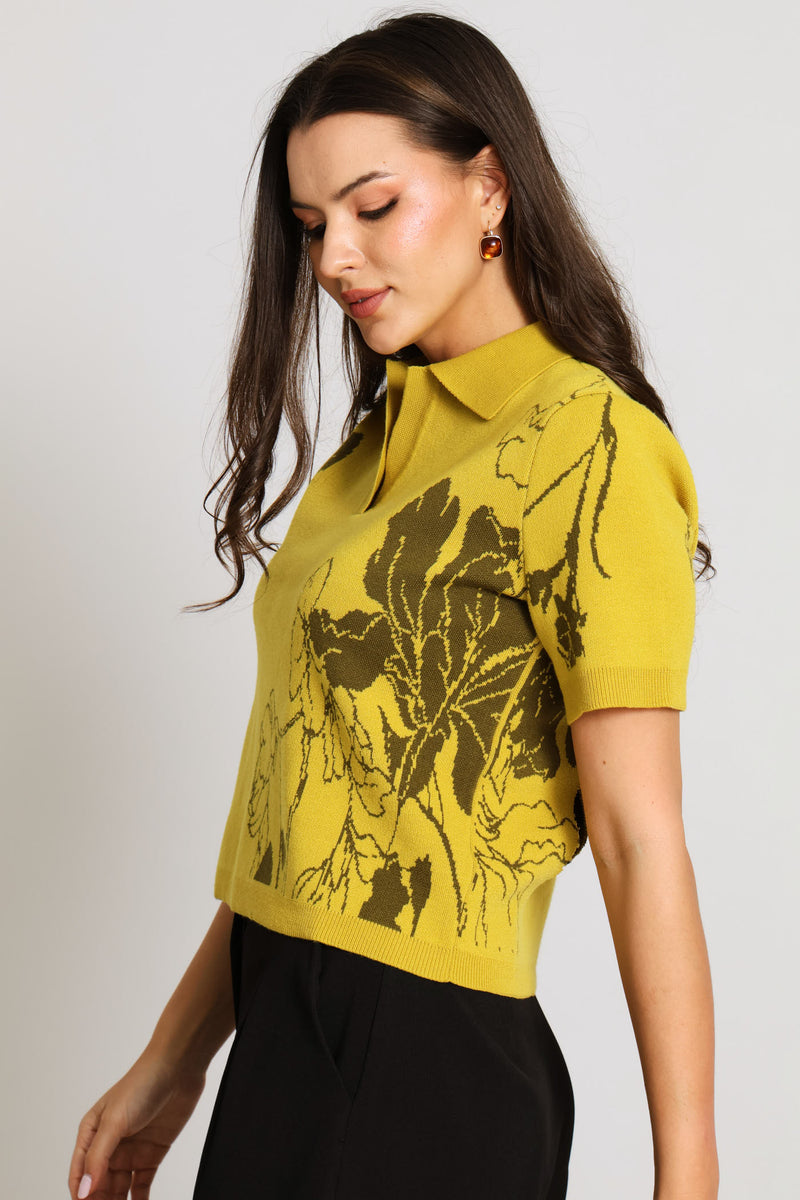 Floral Golfer - Chartreuse