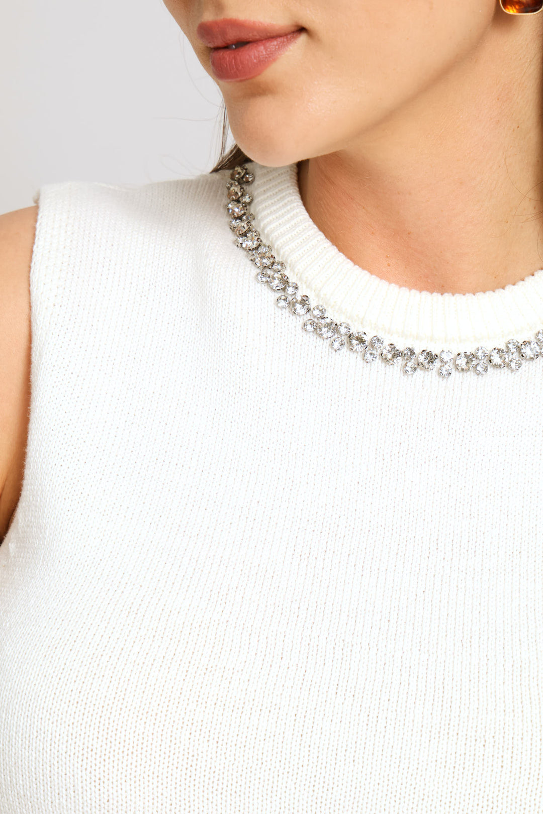 Diamante Pullover - Cream